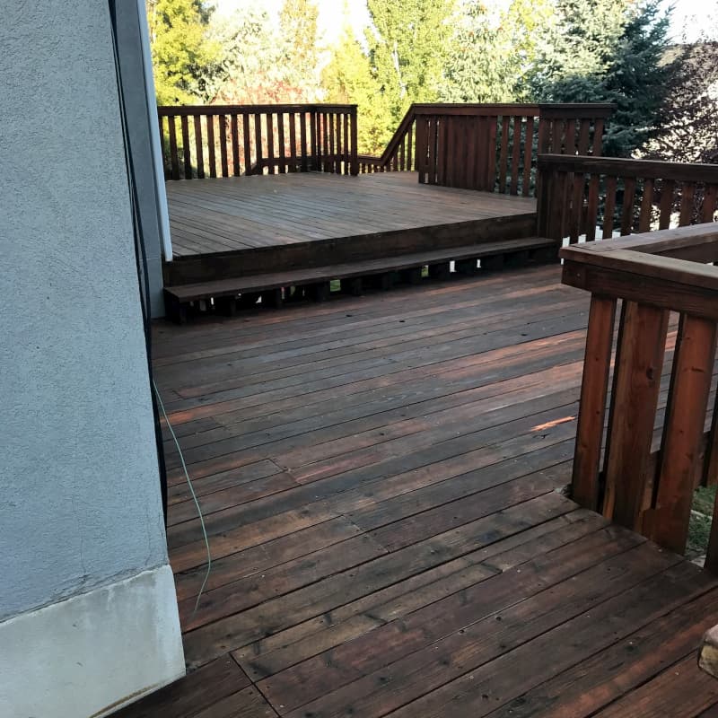 dark brown stained deck